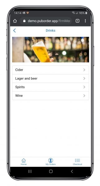 free pub order app categories