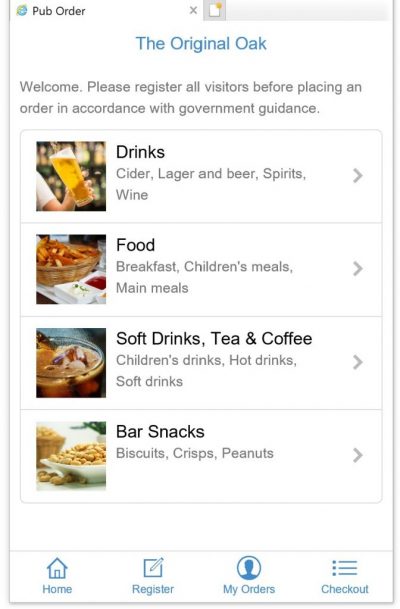 phone-main-menu pub order - customer main menu